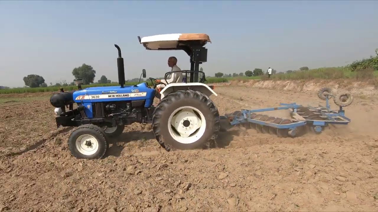 New Holland 3630 Special Edition tractor mileage test with harrow in Seenk