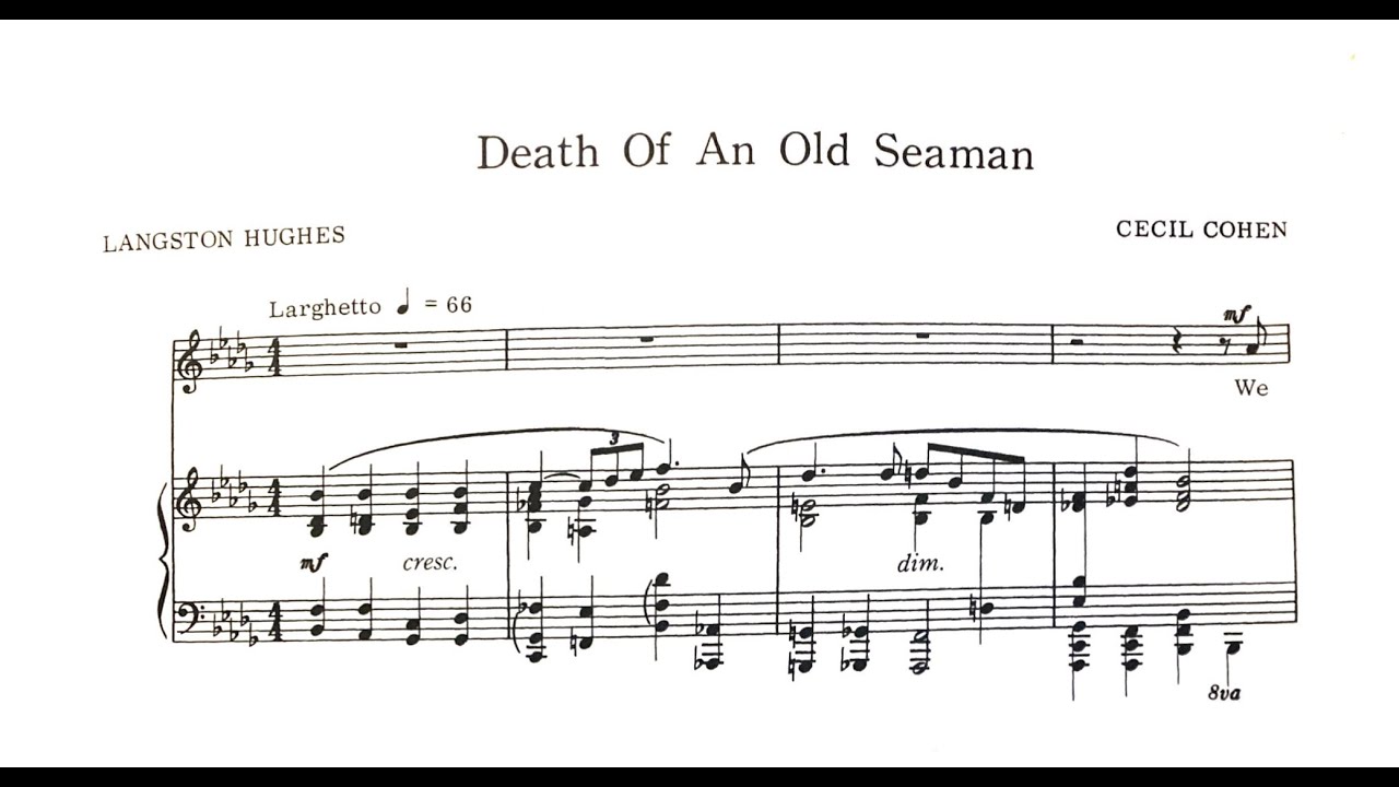 Death of an Old Seaman (Cecil Cohen) - Bb Minor Piano Accompaniment - Karaoke