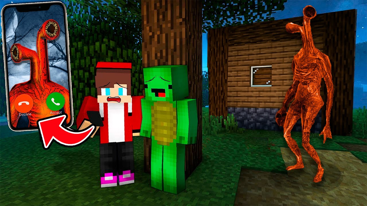 JJ and Mikey got CALL FROM PIPE HEAD in Minecraft ?!