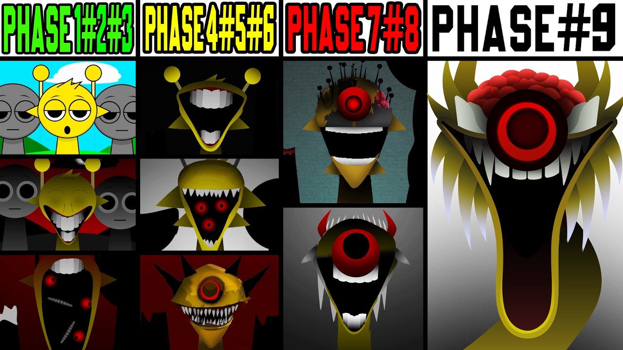 Phase 1 VS Phase 2 VS Phase 3 VS Phase 4 VS Phase 5 VS Phase 6 VS Phase 7-8-9 in Incredibox Sprunki!
