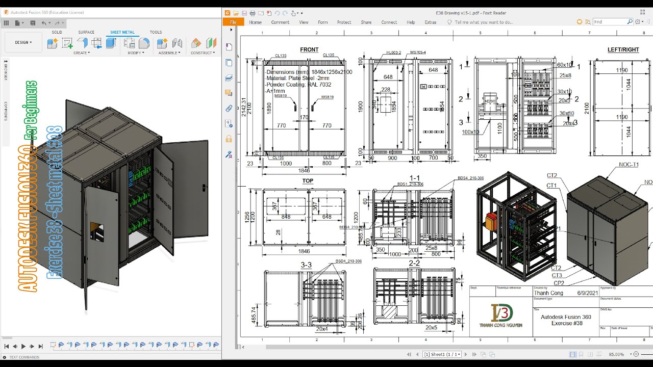 Autodesk Fusion 360 Exercise 38 -Sheet Metal #08+ Music background