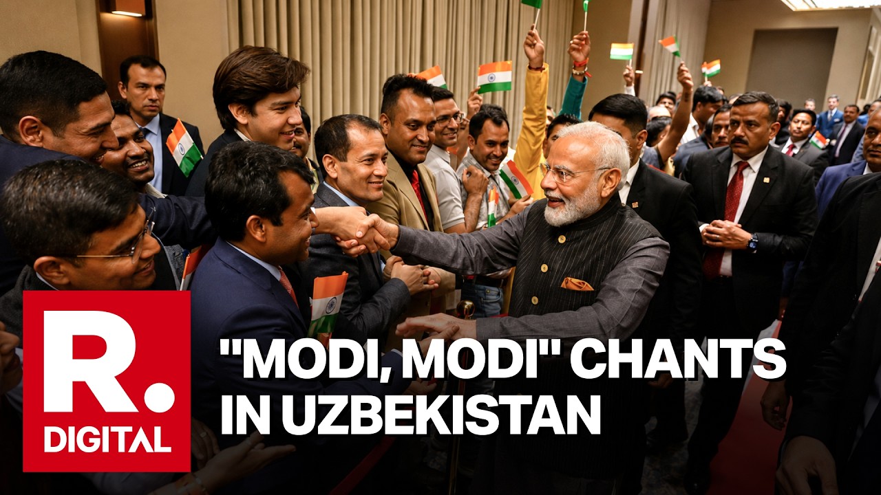 ROUSING RECEPTION! PM Modi Gets A Massive Welcome From Indian Diaspora In Tashkent