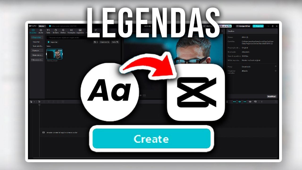 Como adicionar legendas autom&aacute;ticas no CapCut PC - Guia Completo