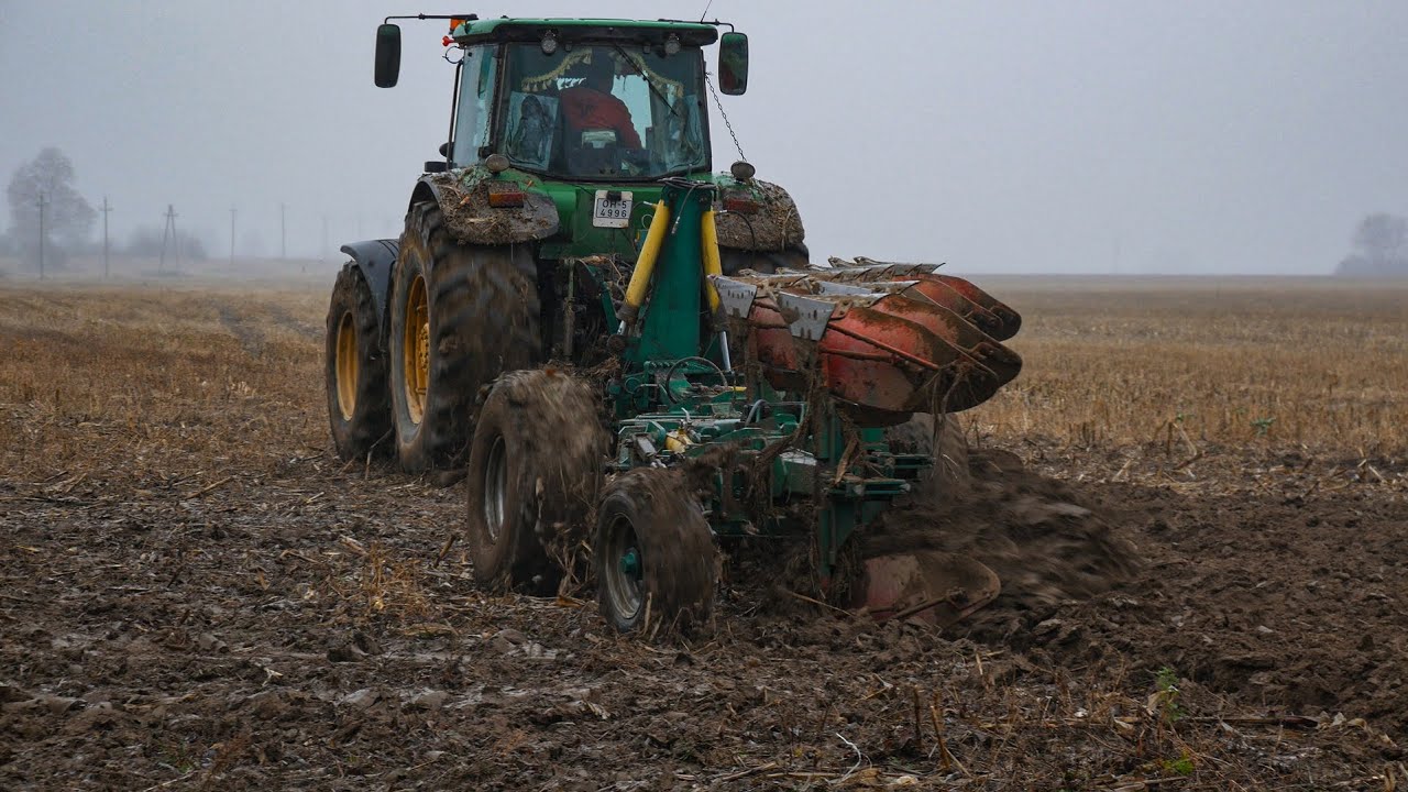 Зяблевая вспашка / John Deere 8430 + ППО-9-45К /