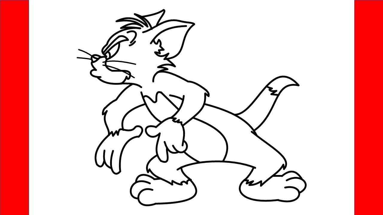 How To Draw Tom From Tom And Jerry - Step By Step Drawing