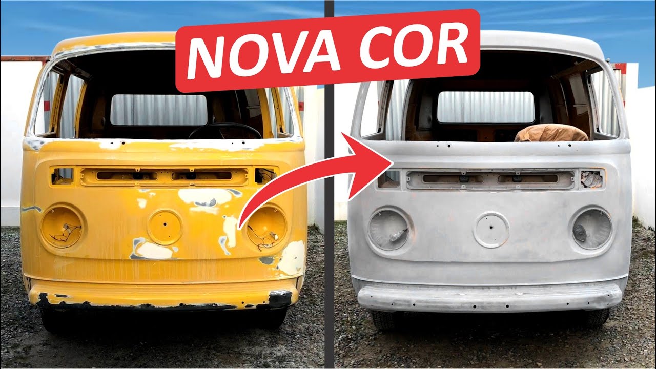 [MUDANÇA RADICAL] VEJA COMO FICOU LINDA A PINTURA AUTOMOTIVA DA KOMBI - Reforma da Kombi em casa!!!