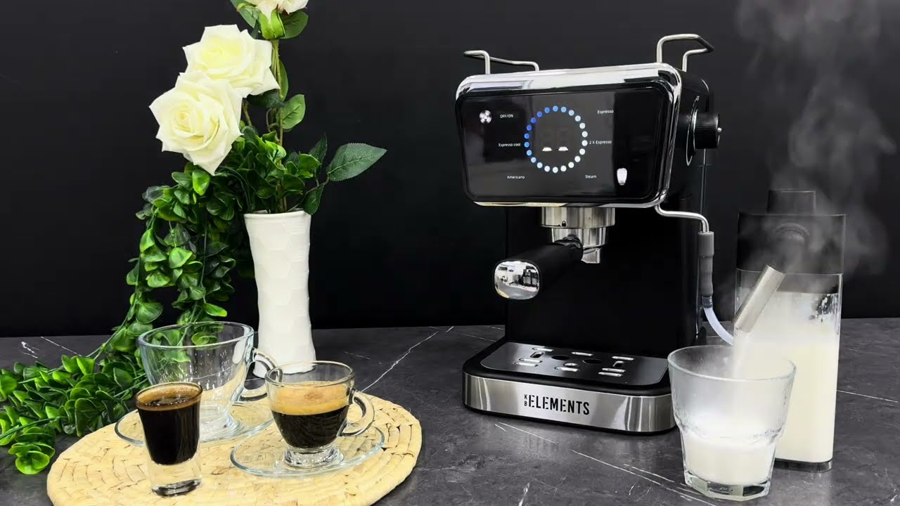 KB ELEMENTS SPARO Coffee Machine &ndash; 20-Bar Espresso & Iced Coffee in One!