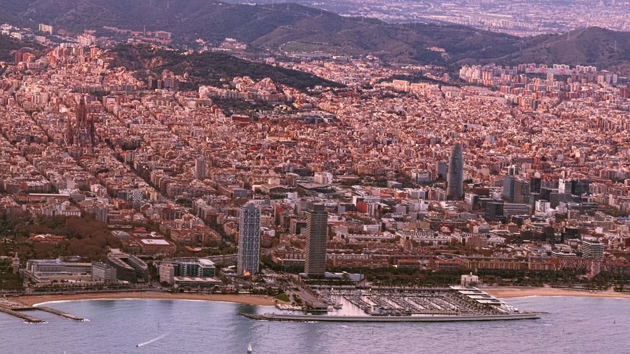 Landing at Barcelona airport.