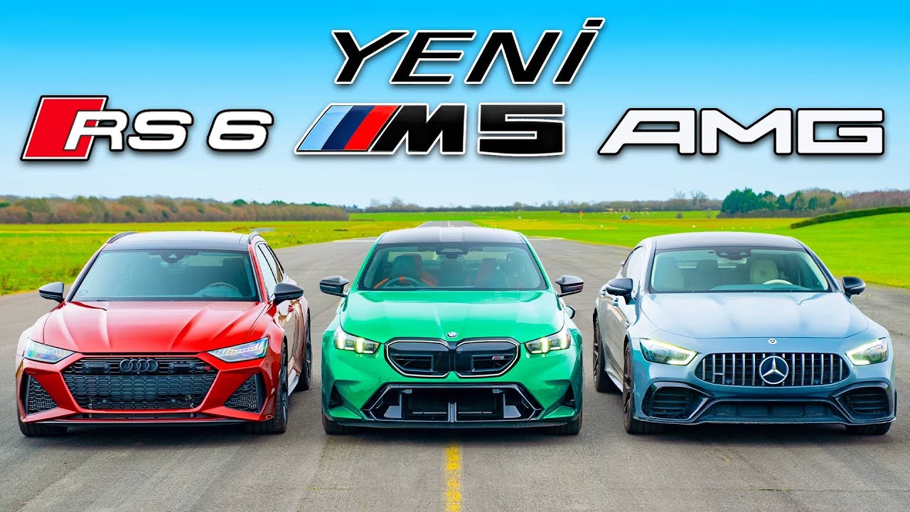 Yeni BMW M5 vs RS6 Perf vs AMG GT 63: DRAG YARIŞI