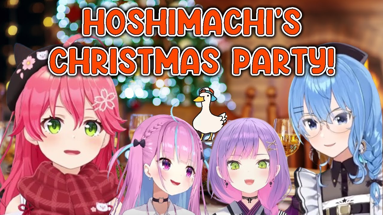 Miko came to Suisei's Christmas party and met Towa, Shuba, and Akutan