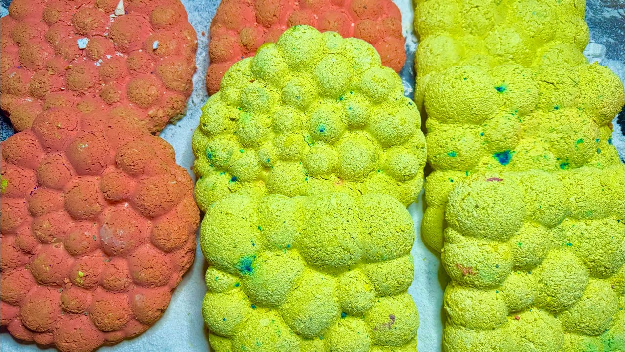 Yellow and Orange Bubbles | Soft Gritty ASMR Gym Chalk Crush
