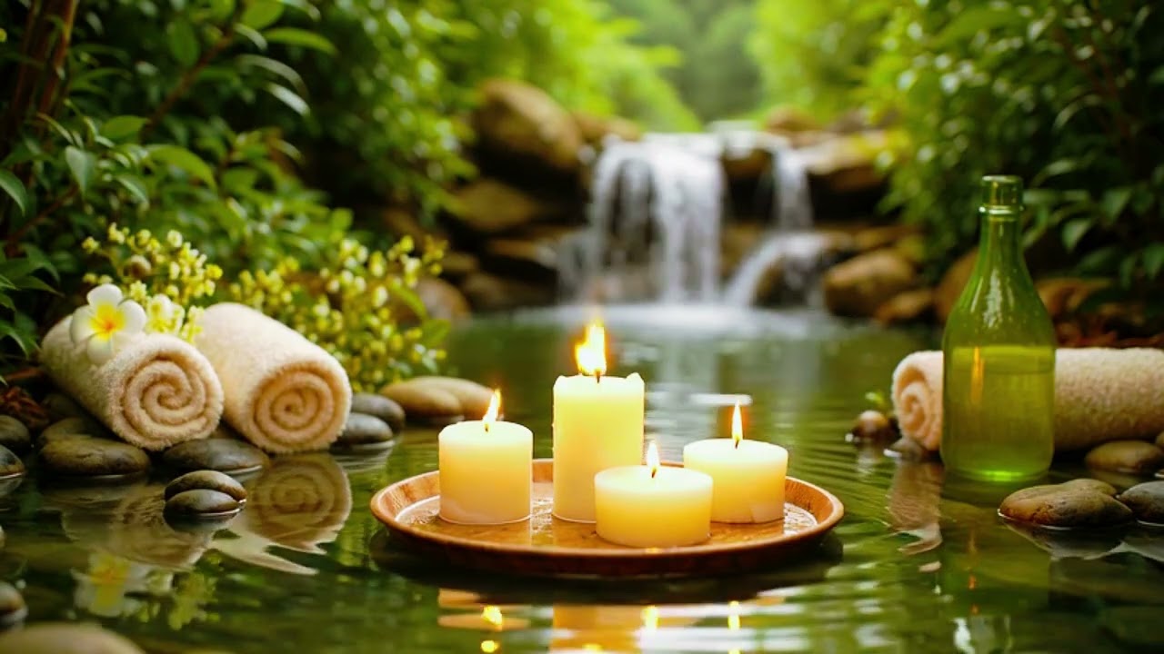 Relaxing Spa Music 🌿 Peaceful Calm Music with Nature & Waterfall Sounds for Meditation