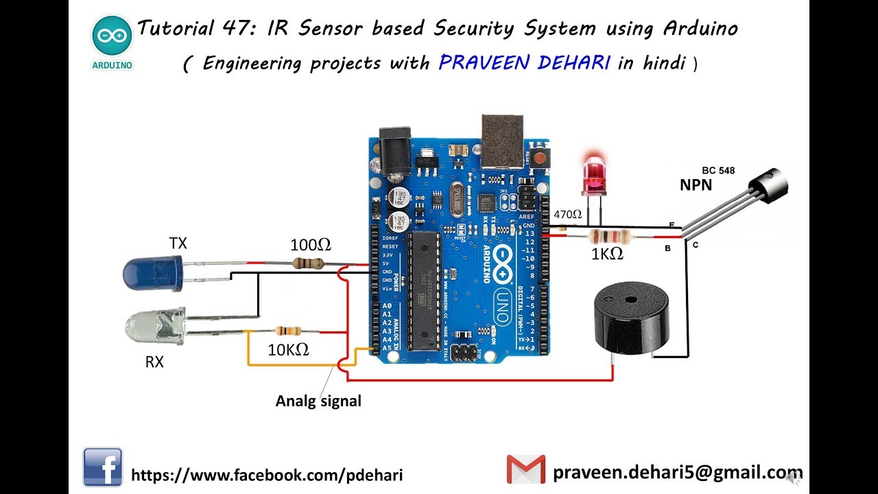 IR Sensor based Security System using Arduino : Tutorial 47