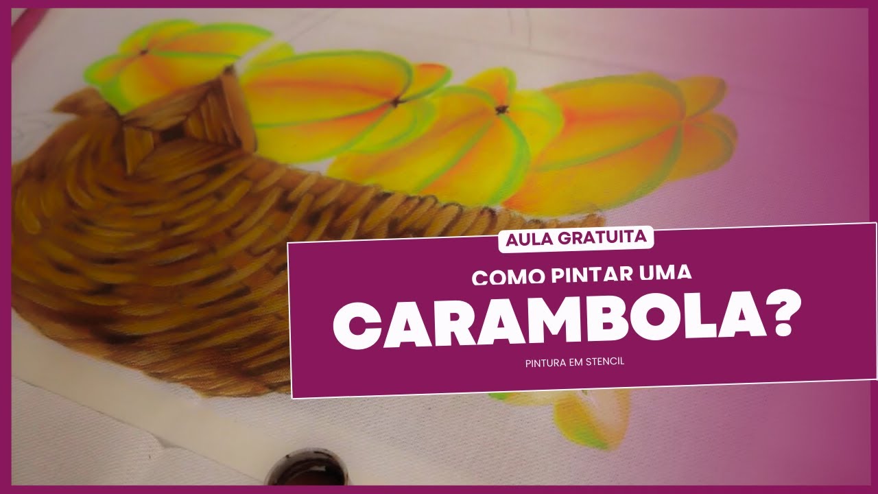 Como pintar carambola - Pintura em Stencil | Juari Souza