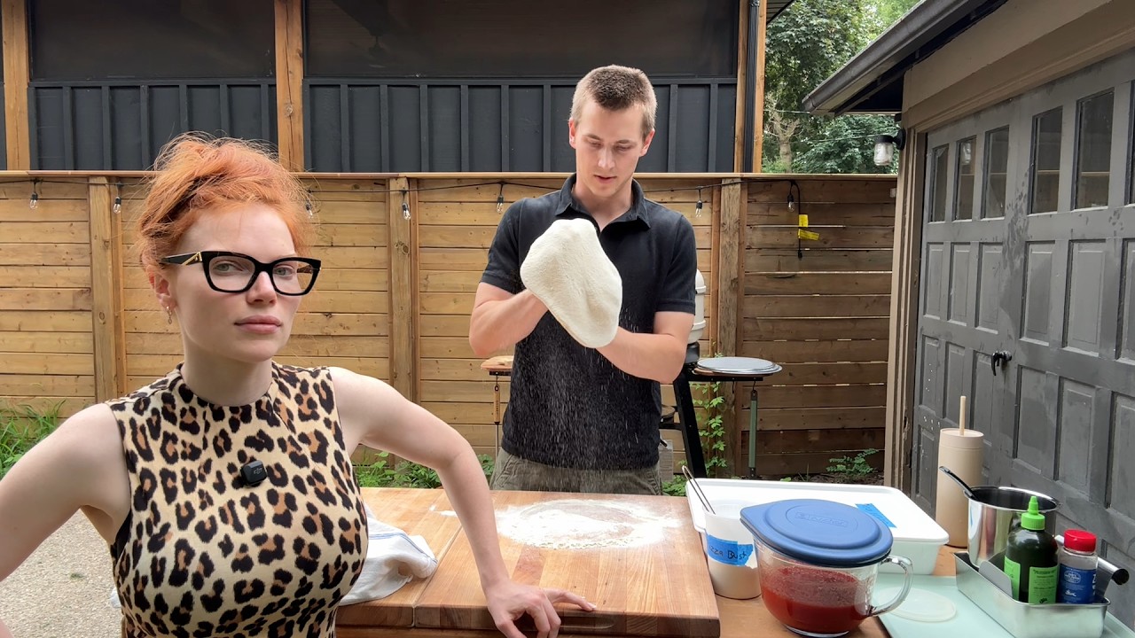 making our first corn (pizza)