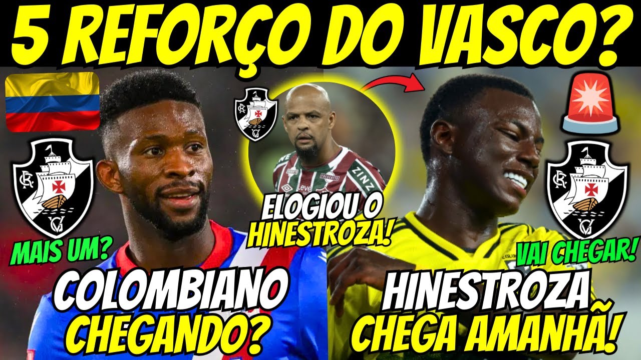 🚨JEFFERSON LERMA CHEGANDO NO VASCO? HINESTROZA CHEGA AMANHÃ NO RIO! FELIPE MELO ELOGIOU O JOGADOR