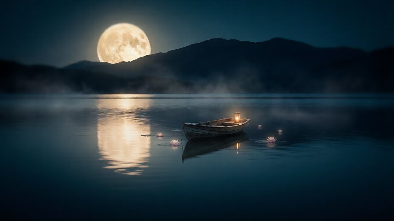 Deep Sleep Music 🌙 Moonlit Water Meditation | Calm Mind, Cleanse Energy
