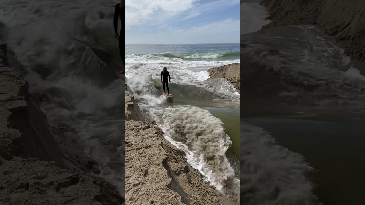 Skimboarding a Never Ending Wave