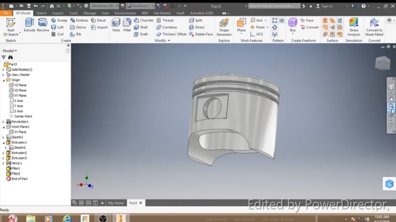 TUTORIAL AUTODESK INVENTOR DALAM MEMBUAT PISTON