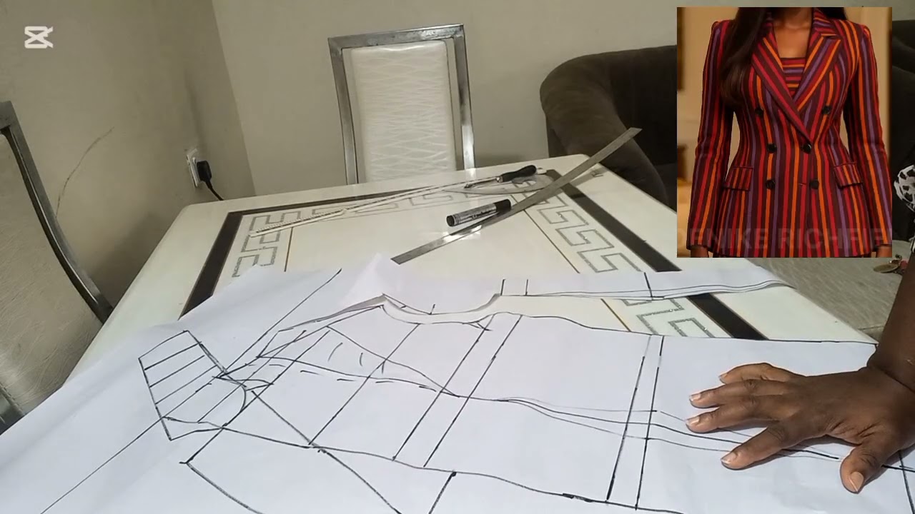 How to cute a Double Breasted Jacket/Blazer using Natalie Bray's pattern drafting method 