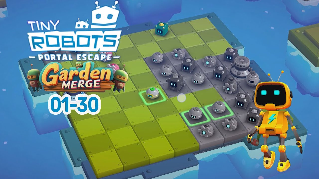 Tiny Robots: Portal Escape Minigame Garden Merge | Walkthrough NoZeMazter