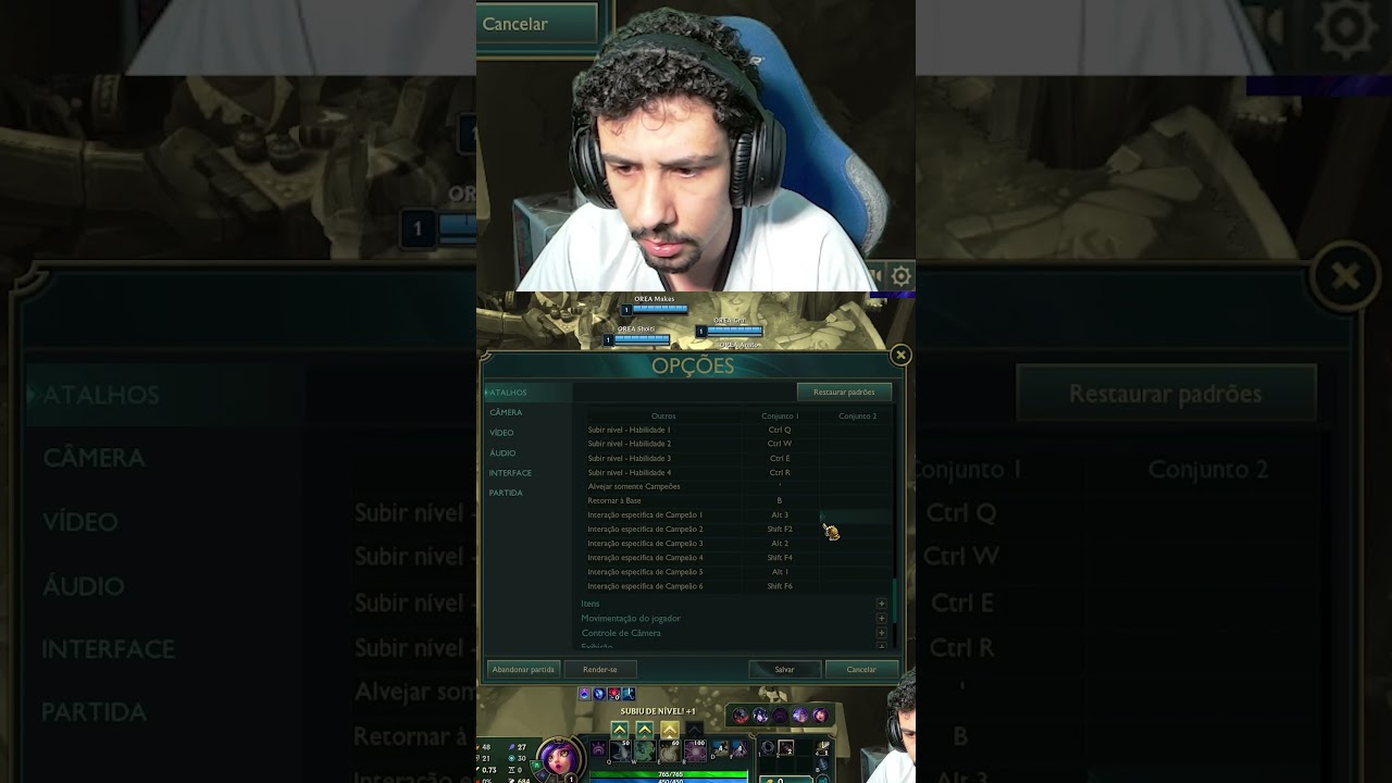 BRUCER PAUSOU O JOGO PRA CONFIGURAR OS ATALHOS 😂 #leagueoflegends #cblol #memes #kingslendas