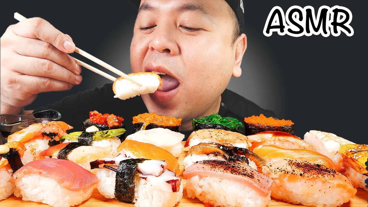 ASMR SUSHI MUKBANG EATING SOUND | ASMR JonOnTable