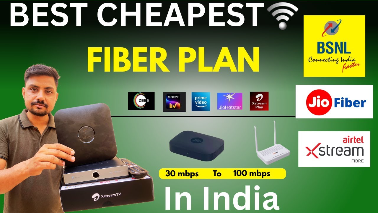 Best and Cheapest Broadband Wifi Plans in India - Jio, Airtel, BSNL, Vi, Airfiber & Local
