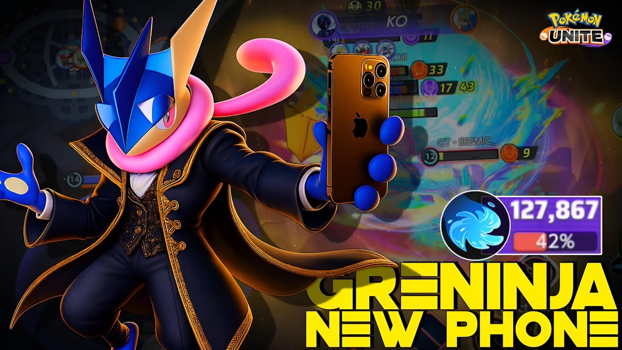 PLAYING 1ST GAME WITH GRENINJA ON MY BRAND NEW 👁️ PHONE 😲 | POKEMON UNITE 