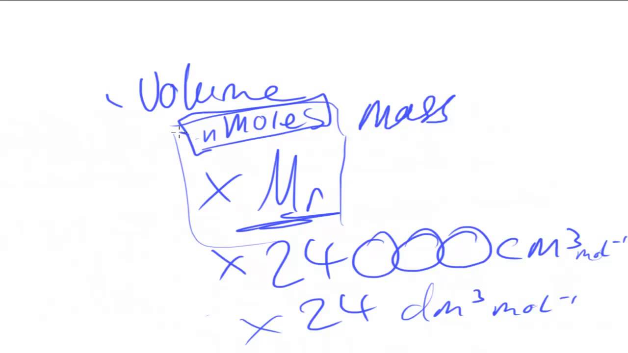 OCR AS Chemistry - Volume Calculations from masses