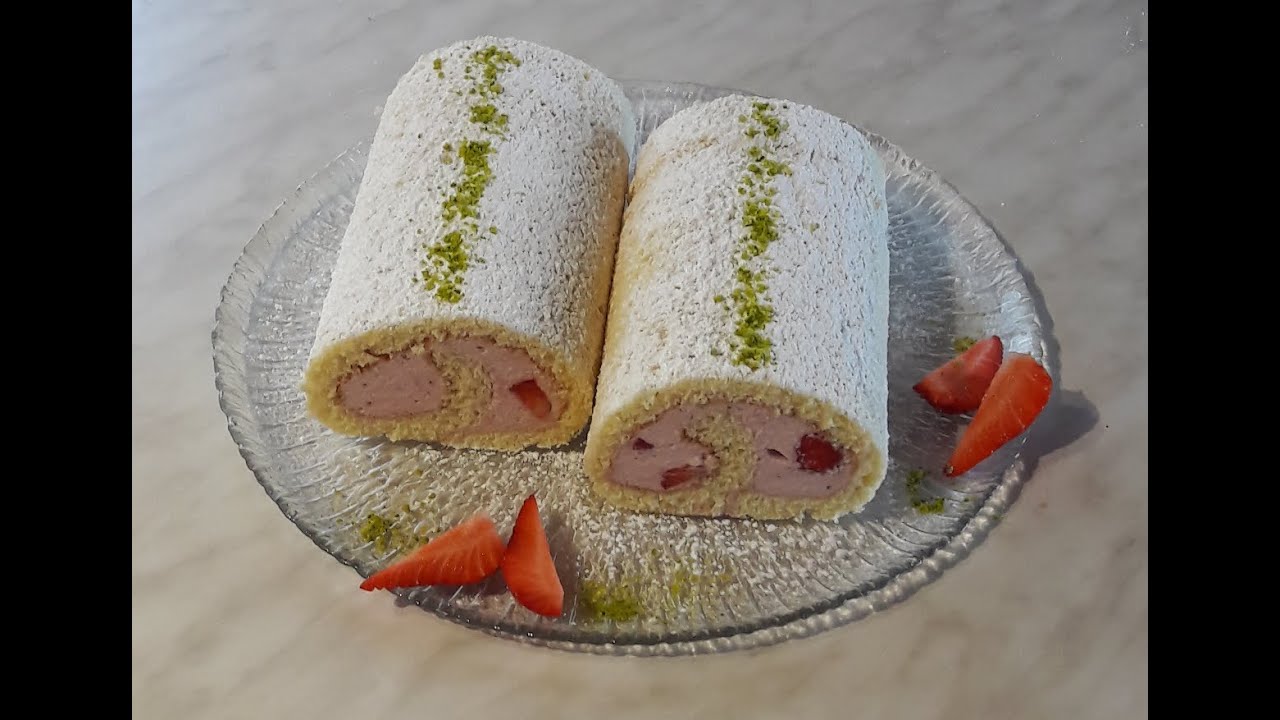 Erdbeersahne Roulade selber machen backen
