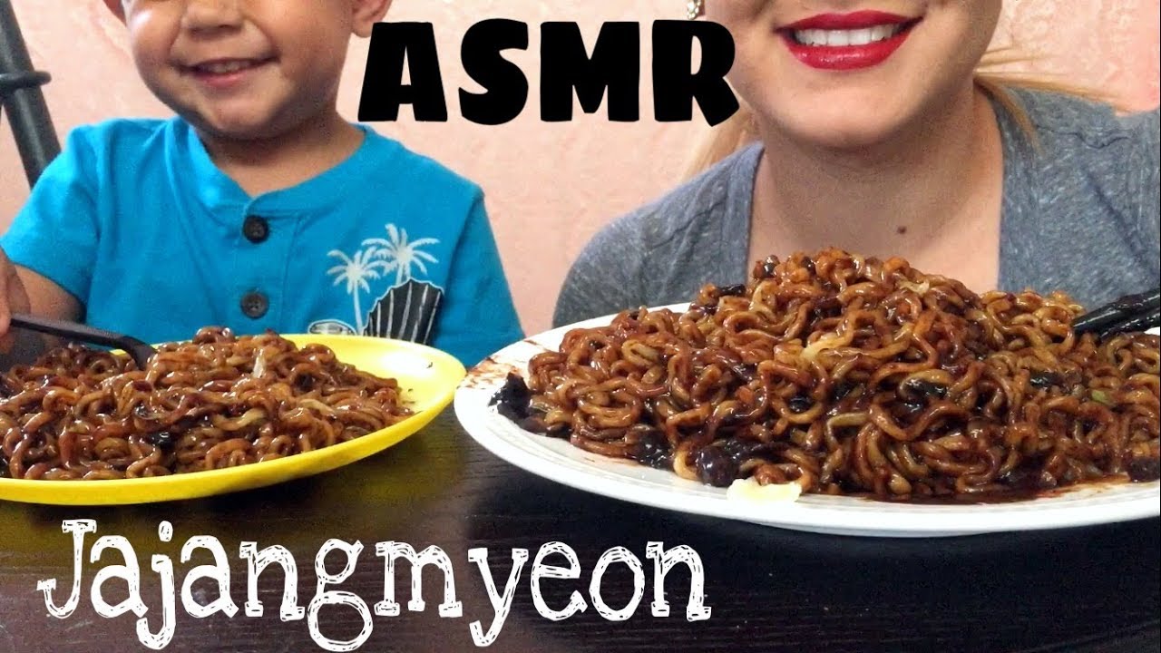 ASMR jajangmyeon instant back bean noodles with my son (Whispering) | Eating Show | EatWithJas91