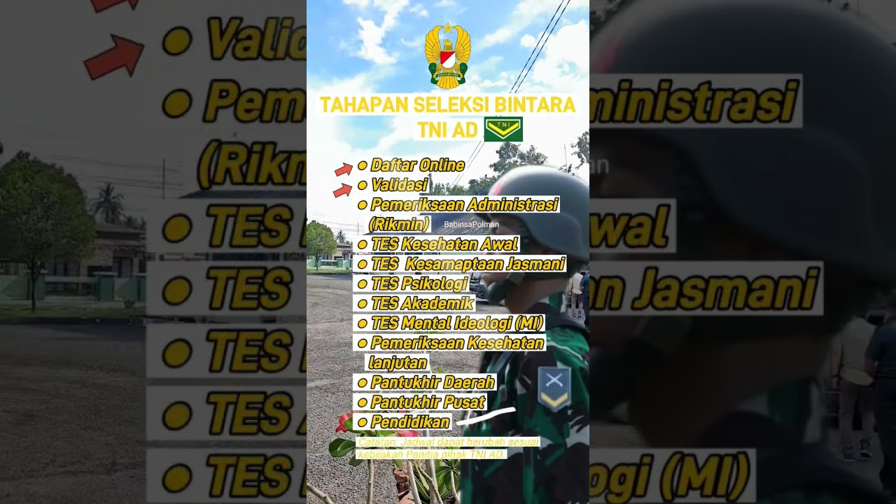 Tahapan seleksi bintara TNI AD #shortsfeed #videofyp #videoshort #viralshorts #casis #bintara