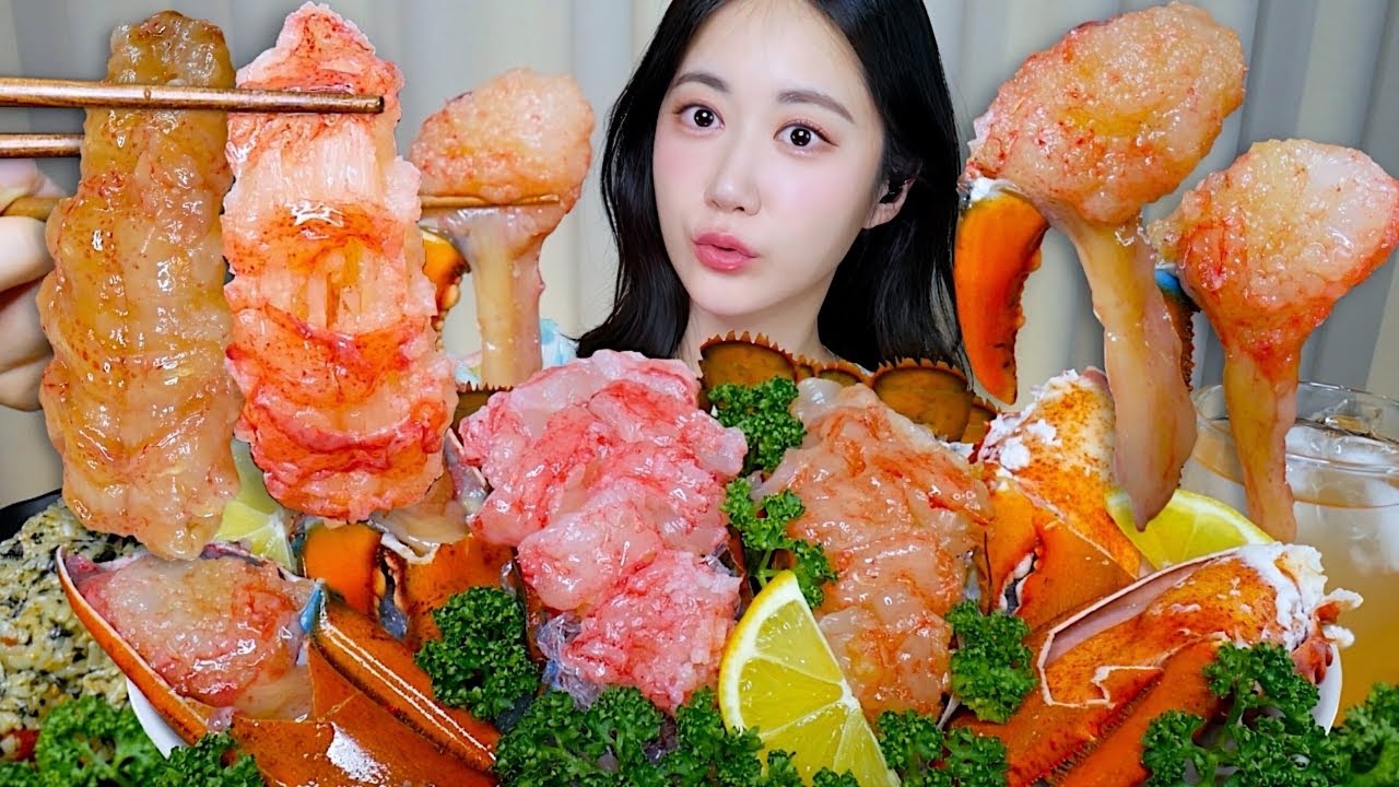 역대급 탱글함🦞랍스터회,랍스터장 내장소스까지❤️랍스터회 먹방 Raw Lobster ロブスター刺身 + カンジャンロブスター | Mukbang ASMR