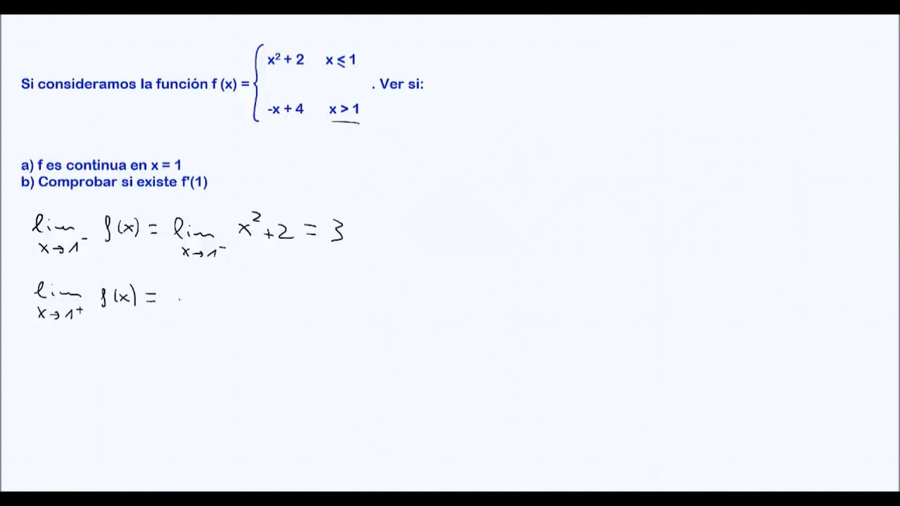 DERIVADAS LATERALES. DERIVADAS Y CONTINUIDAD. HD