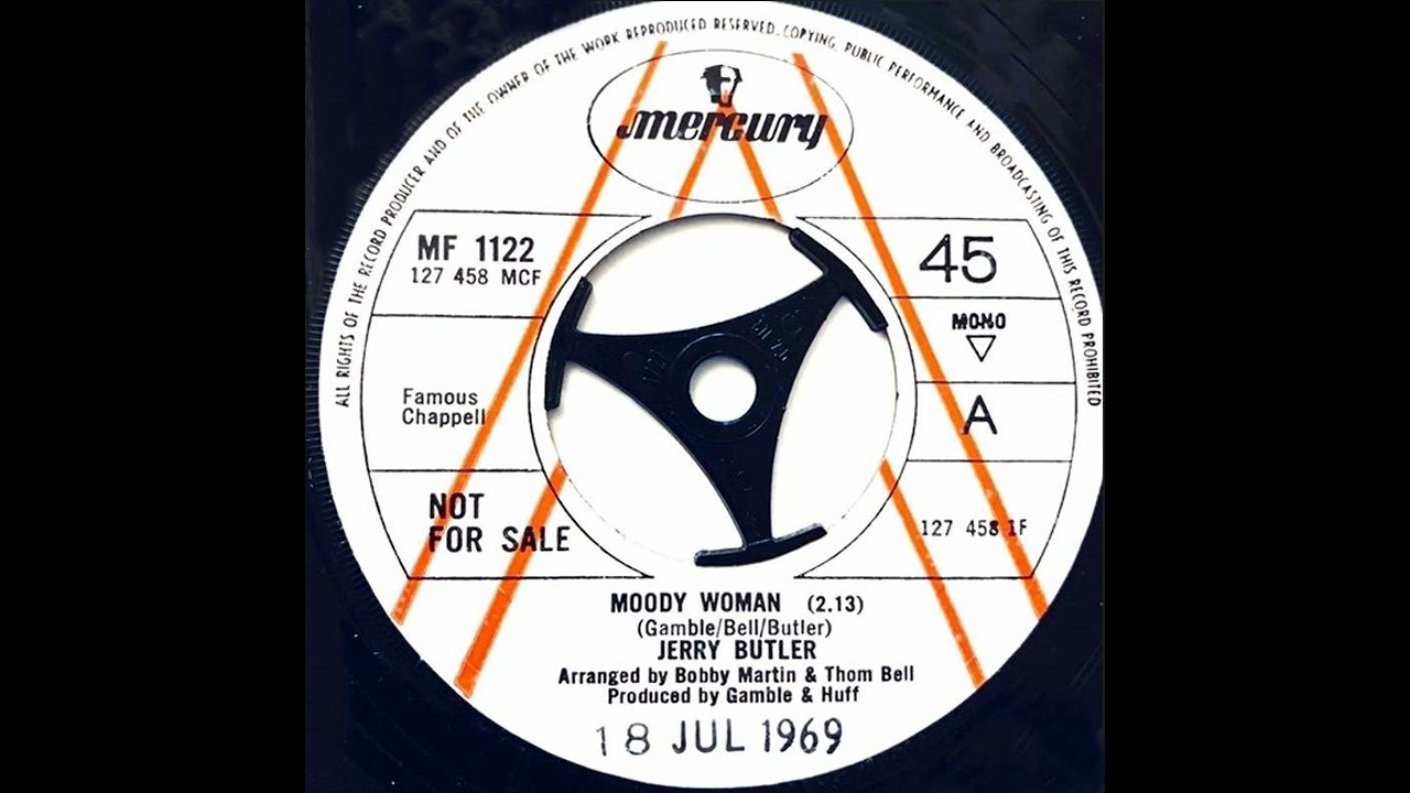 Jerry Butler - Moody Woman - UK Mercury Records Demo released 18.07.69