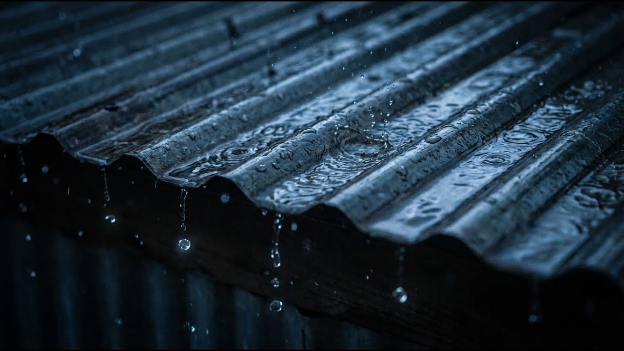 Heavy Rain Drumming on a Tin Roof at Night for Insomnia Relief, Deep Sleep, and Endless Calm