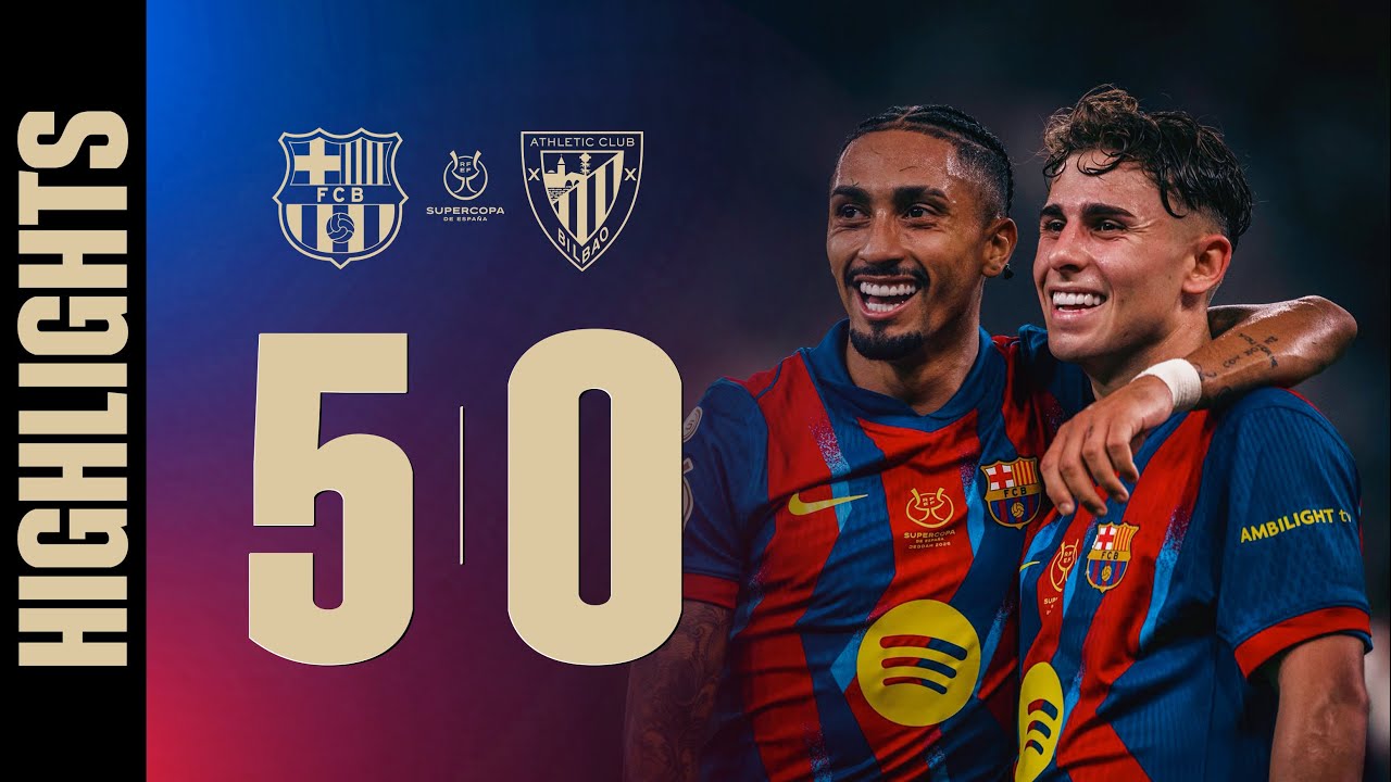 HIGHLIGHTS | FC BARCELONA 5 vs 0 ATHLETIC CLUB | SPANISH SUPER CUP SEMIFINAL 🔵🔴