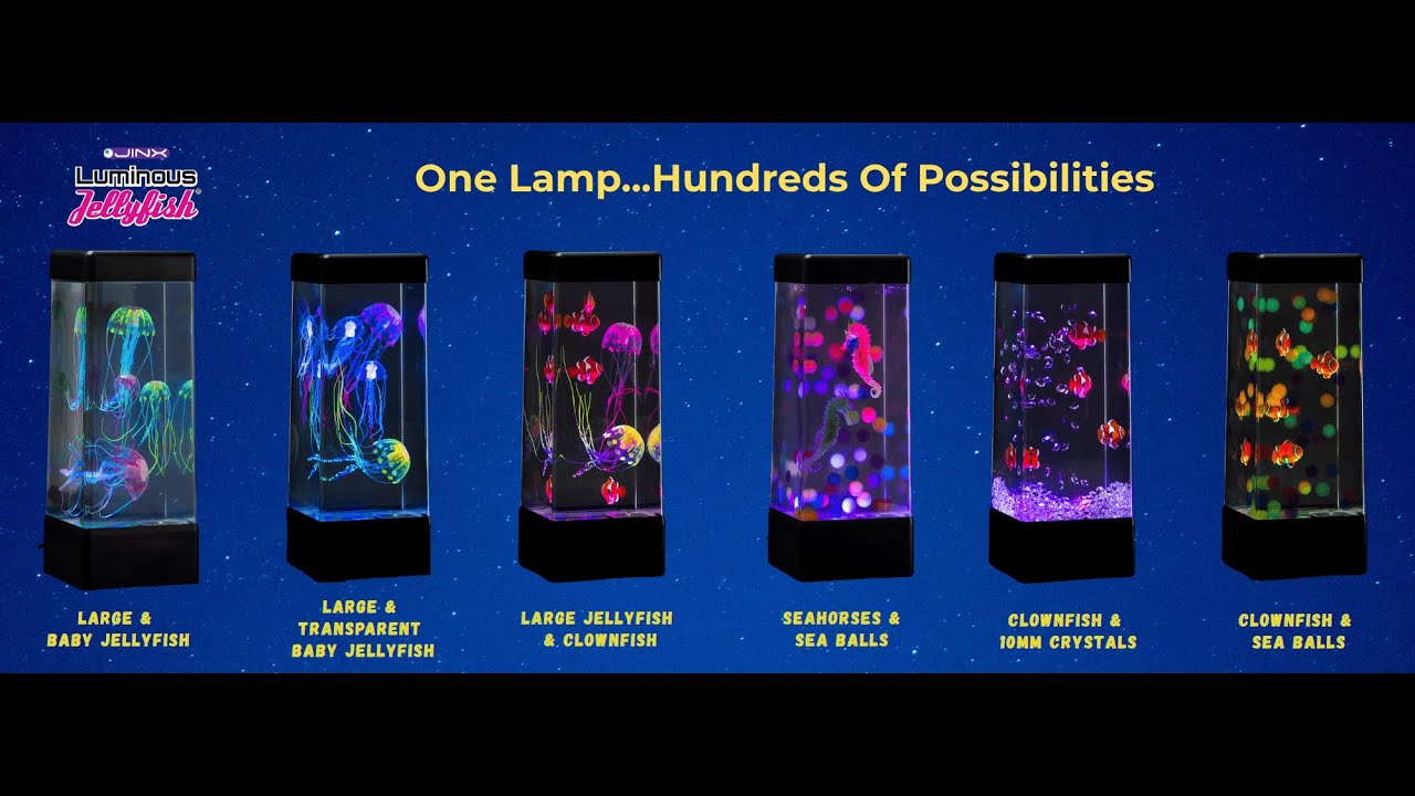 Jinx Luminous Jellyfish Sensory Mood Lamp USB Edition With 10 Accessory Combinations