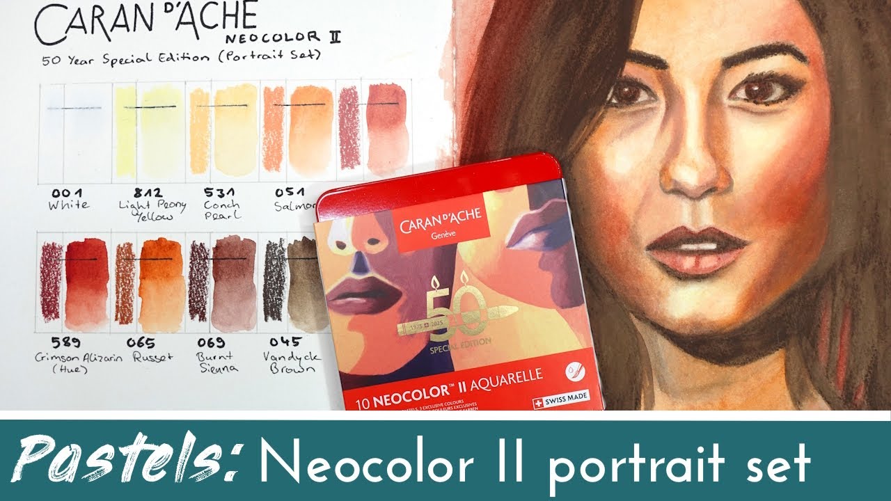 Using Pastels like Watercolor | Neocolor II portrait set
