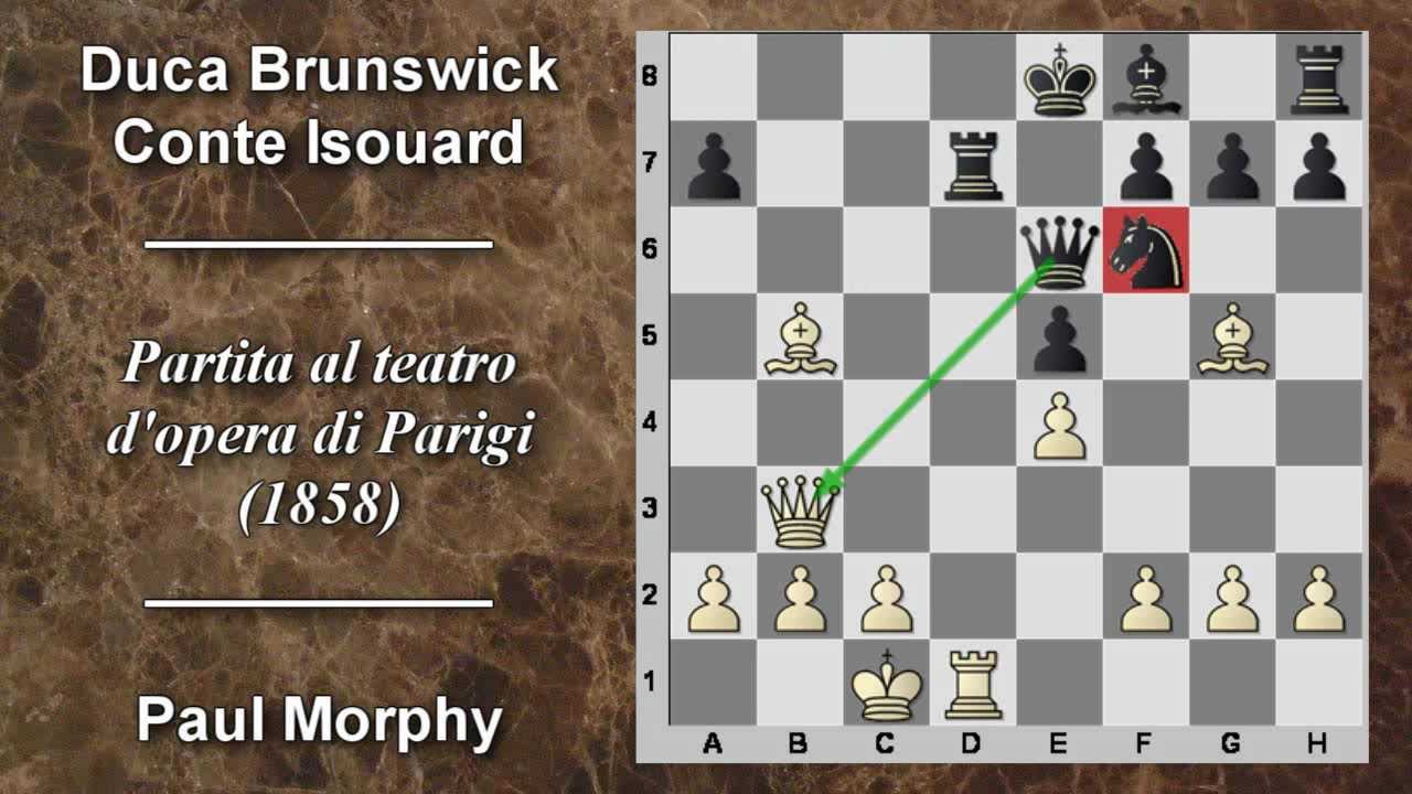 Partite Commentate di Scacchi 02- P. Morphy vs Duca Brunswick e Conte Isouard - Opera Parigi - 1858