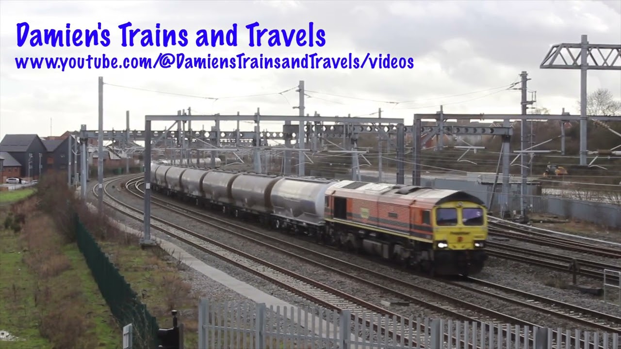 Class 66 No. 66623 ‘Lest We Forget’ passing Wellingborough Neilson’s Sidings, 11th February 2026