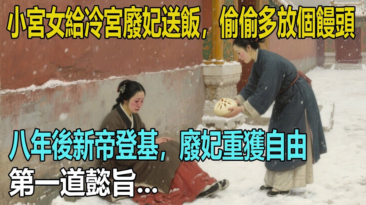 小宮女被迫給冷宮廢妃送飯，總偷偷多放個饅頭。八年後新帝登基，廢妃重獲自由，第一道懿旨...