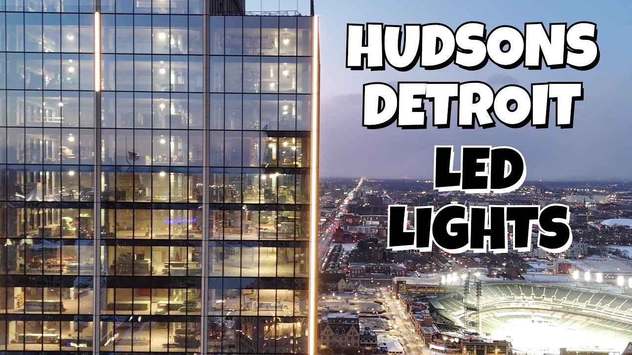 Hudson's Detroit LED Lights | Downtown Detroit 4K