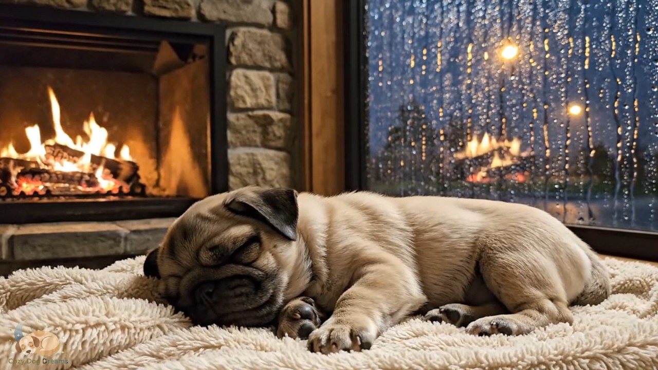 LIVE 🐶 Soothing Sleep for Dogs | Cozy Rain Background