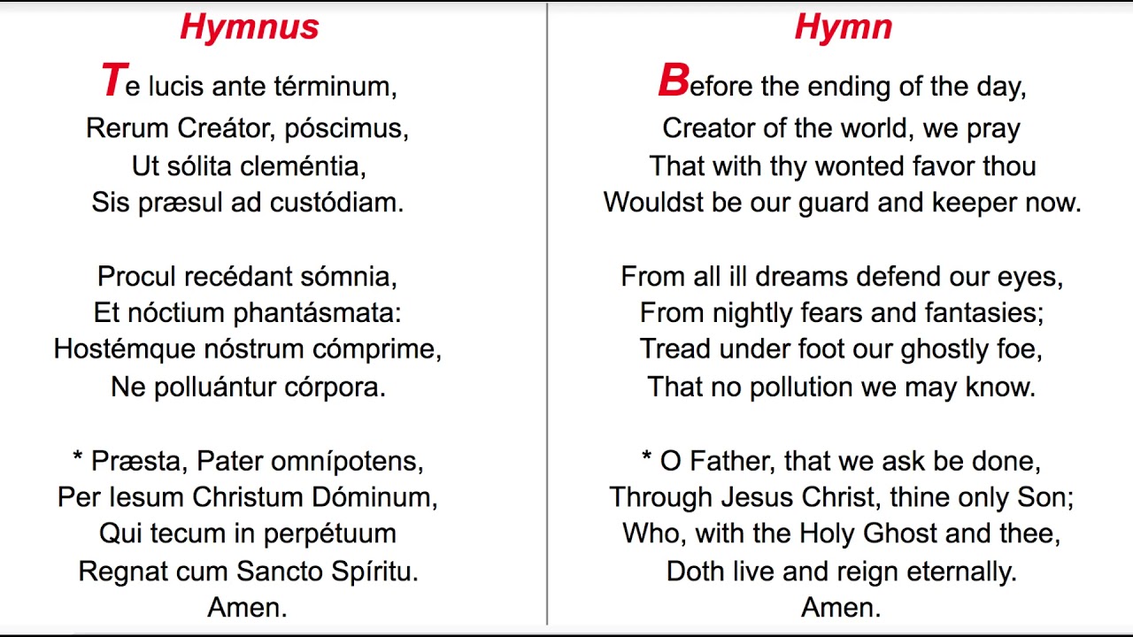 Monastic Compline - Traditional Divine Office