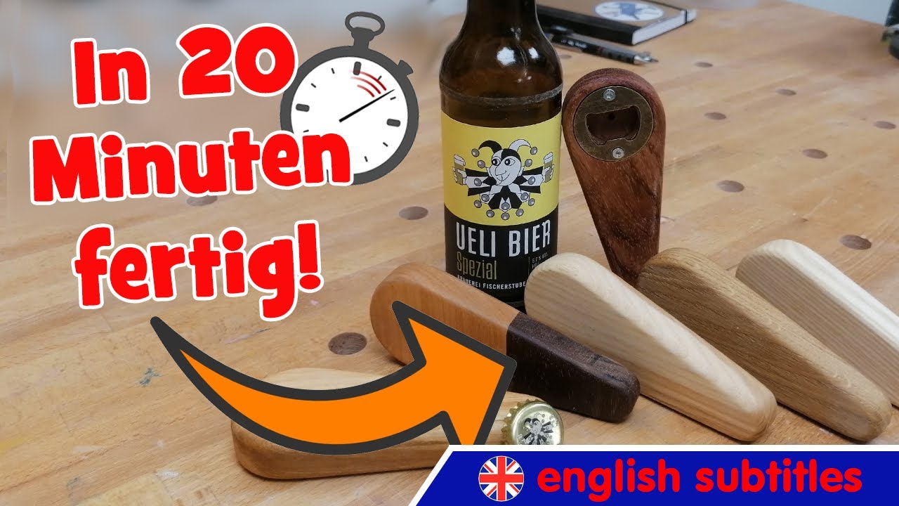 einfaches und schnelles last minute weihnachtsgeschenk | edler flaschenöffner aus restholzstücken