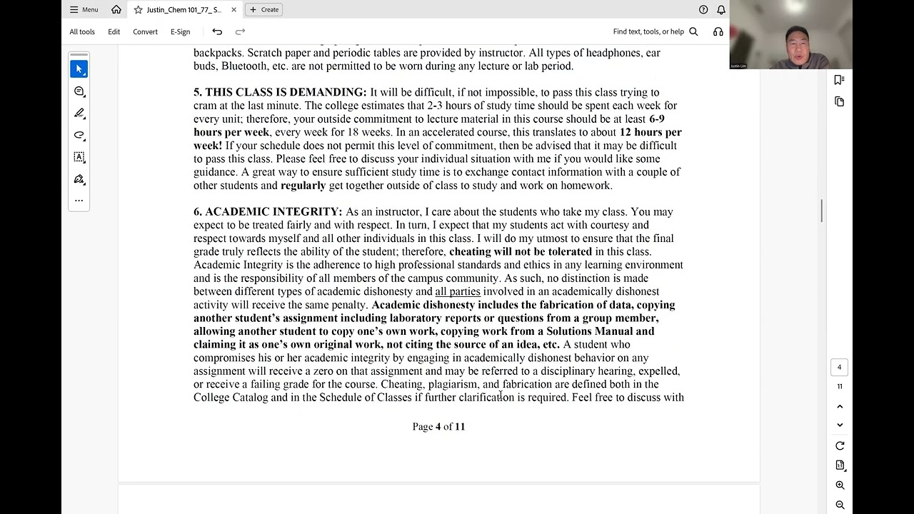 Chem 101 Syllabus review Spring 2026