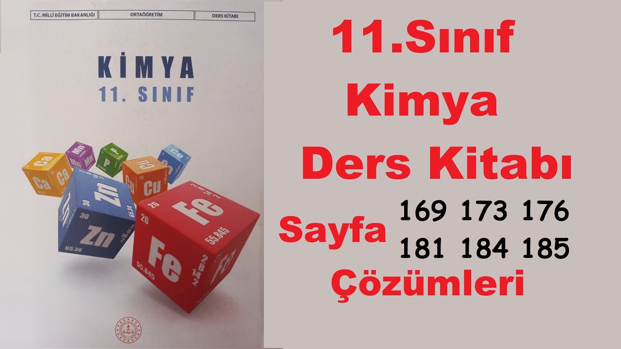 Kimya 11 MEB Ders Kitabı Sayfa 169 173 176 181 184 185 Çözerek Öğrenin Kimyasal Tepkimelerde Enerji