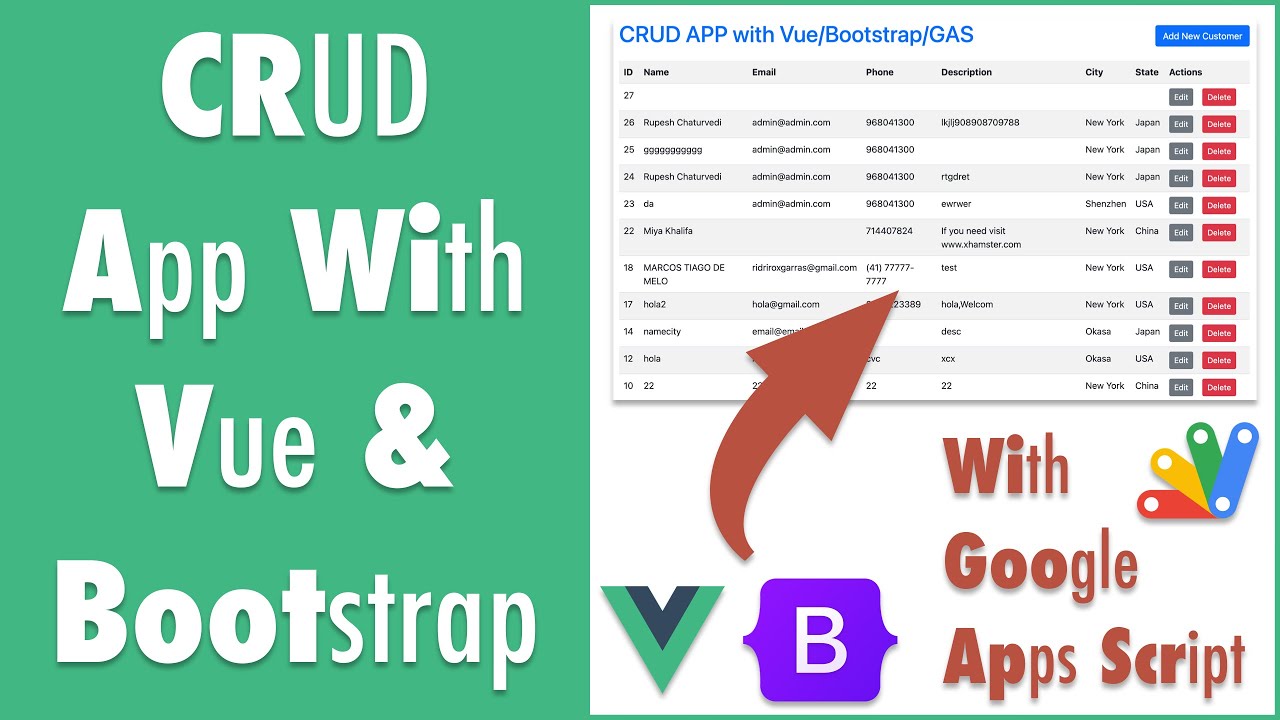 [Preview] CRUD App with Vue, Bootstrap, and Apps Script